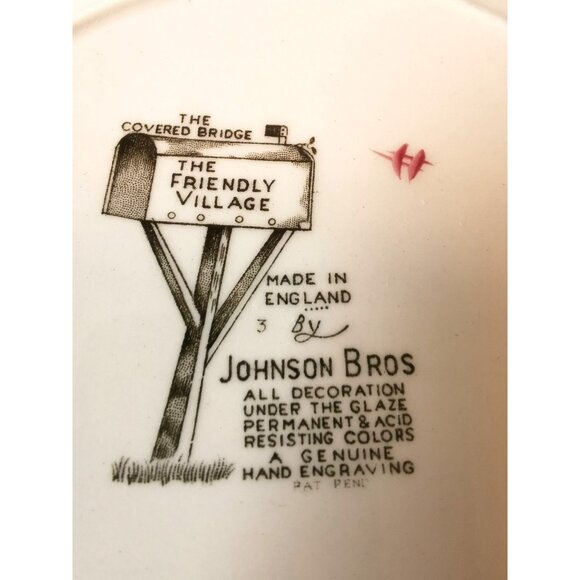 Plates Two Covered Bridge JOHNSON BROTHERS Meadowsweet Myott Sons Eng. Both Vint - Picture 8 of 10